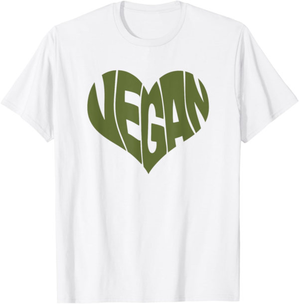 Vegan Saying Heart Shape Design / Promote Plant Based Diet T... - Image 2